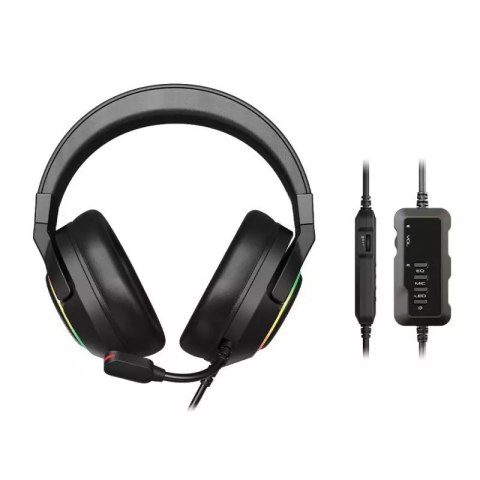 Tronsmart Tronsmart Sparkle RGB przewodowe wokółuszne słuchawki USB z mikrofonem i pilotem dla graczy czarny (467600) Tronsmart Tronsmart Sparkle RGB przewodowe wokółuszne słuchawki USB z mikrofonem i pilotem dla graczy czarny (467600)