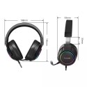 Tronsmart Tronsmart Sparkle RGB przewodowe wokółuszne słuchawki USB z mikrofonem i pilotem dla graczy czarny (467600)