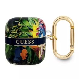 Guess Guess GUA2HHFLB AirPods cover niebieski/blue Flower Strap Collection