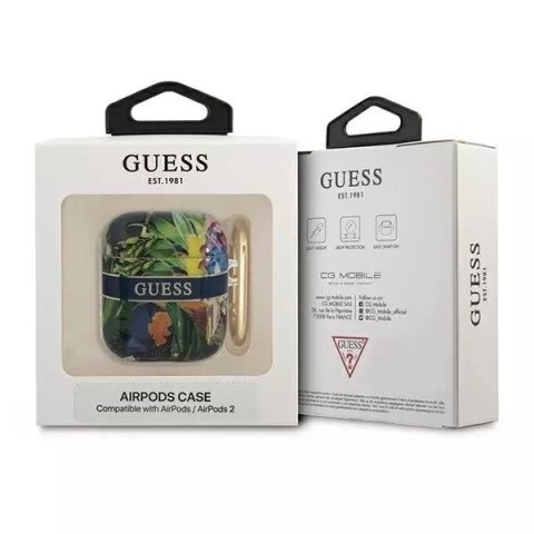 Guess Guess GUA2HHFLB AirPods cover niebieski/blue Flower Strap Collection Guess Guess GUA2HHFLB AirPods cover niebieski/blue Flower Strap Collection