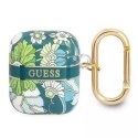 Guess Guess GUA2HHFLN AirPods cover zielony/green Flower Strap Collection