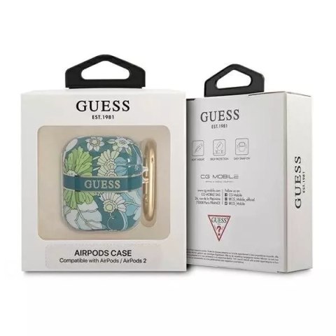 Guess Guess GUA2HHFLN AirPods cover zielony/green Flower Strap Collection Guess Guess GUA2HHFLN AirPods cover zielony/green Flower Strap Collection
