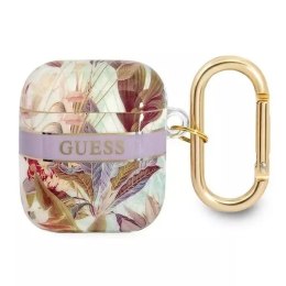 Guess Guess GUA2HHFLU AirPods cover fioletowy/purple Flower Strap Collection