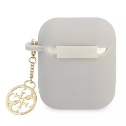 Guess Guess GUA2LSC4EG AirPods cover szary/grey Silicone Charm 4G Collection