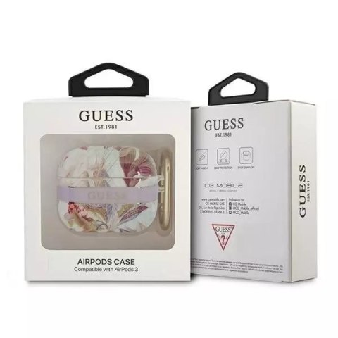Guess Guess GUA3HHFLU AirPods 3 cover fioletowy/purple Flower Strap Collection Guess Guess GUA3HHFLU AirPods 3 cover fioletowy/purple Flower Strap Collection