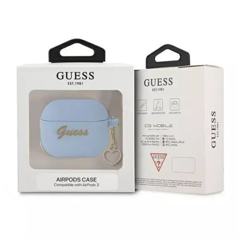 Guess Guess GUA3LSCHSB AirPods 3 cover niebieski/blue Silicone Charm Collection Guess Guess GUA3LSCHSB AirPods 3 cover niebieski/blue Silicone Charm Collection