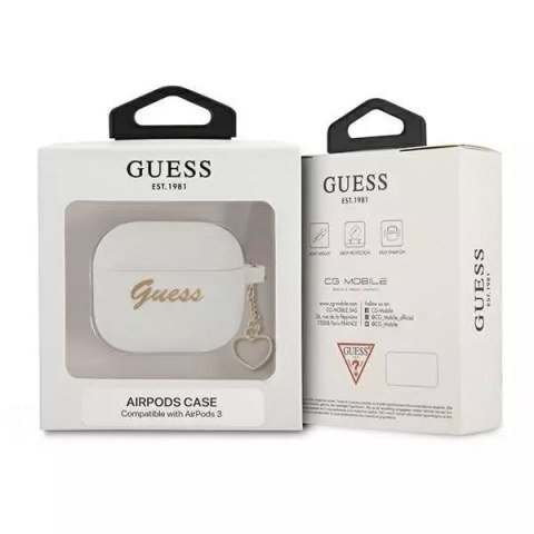 Guess Guess GUA3LSCHSH AirPods 3 cover biały/white Silicone Charm Collection Guess Guess GUA3LSCHSH AirPods 3 cover biały/white Silicone Charm Collection