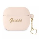 Guess Guess GUA3LSCHSP AirPods 3 cover różowy/pink Silicone Charm Collection