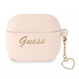 Guess Guess GUA3LSCHSP AirPods 3 cover różowy/pink Silicone Charm Collection