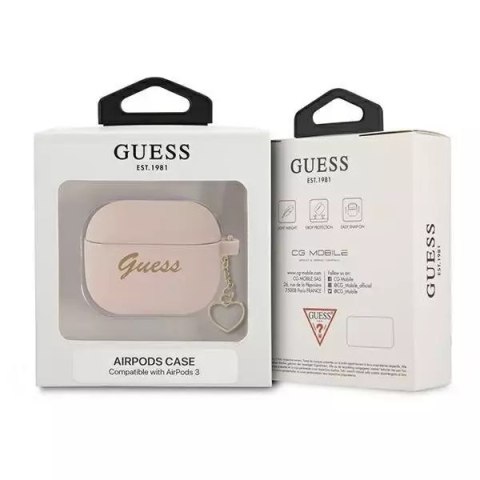 Guess Guess GUA3LSCHSP AirPods 3 cover różowy/pink Silicone Charm Collection Guess Guess GUA3LSCHSP AirPods 3 cover różowy/pink Silicone Charm Collection