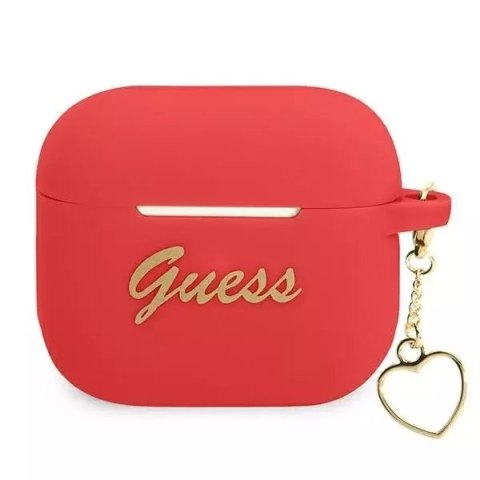 Guess Guess GUA3LSCHSR AirPods 3 cover czerwony/red Silicone Charm Heart Collection Guess Guess GUA3LSCHSR AirPods 3 cover czerwony/red Silicone Charm Heart Collection