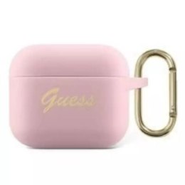 Guess Guess GUA3SSSI AirPods 3 cover różowy/pink Silicone Vintage Script