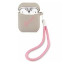 Guess Guess GUACA2LSVSGP AirPods cover szaro różowy/grey pink Silicone Vintage