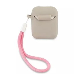 Guess Guess GUACA2LSVSGP AirPods cover szaro różowy/grey pink Silicone Vintage