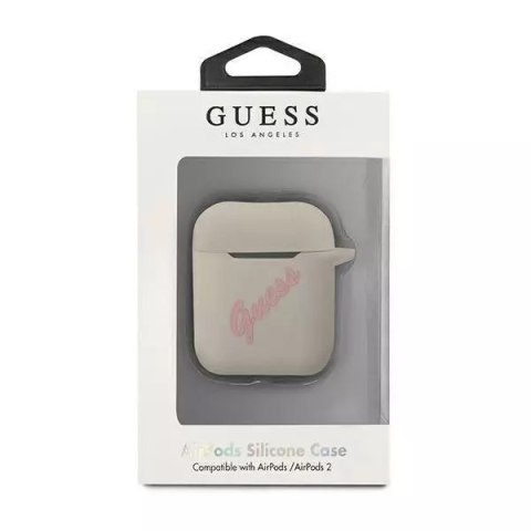 Guess Guess GUACA2LSVSGP AirPods cover szaro różowy/grey pink Silicone Vintage Guess Guess GUACA2LSVSGP AirPods cover szaro różowy/grey pink Silicone Vintage