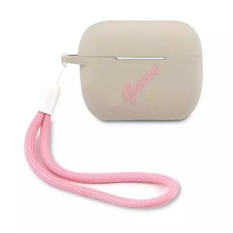 Guess Guess GUACAPLSVSGP AirPods Pro cover szaro różowy/grey pink Silicone Vintage Guess Guess GUACAPLSVSGP AirPods Pro cover szaro różowy/grey pink Silicone Vintage