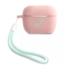 Guess Guess GUACAPLSVSPG AirPods Pro cover różowo zielony/pink green Silicone Vintage
