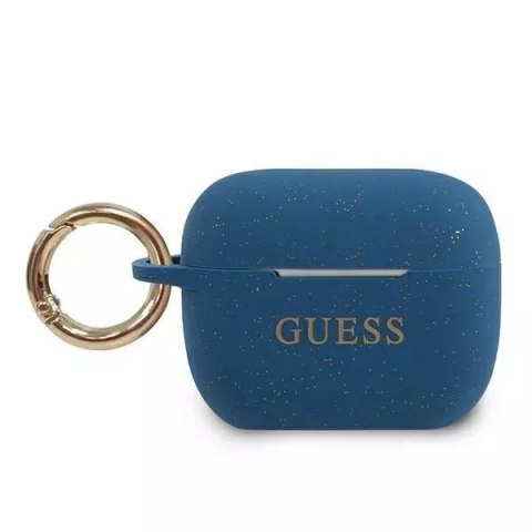 Guess Guess GUACAPSILGLBL AirPods Pro cover niebieski/blue Silicone Glitter Guess Guess GUACAPSILGLBL AirPods Pro cover niebieski/blue Silicone Glitter