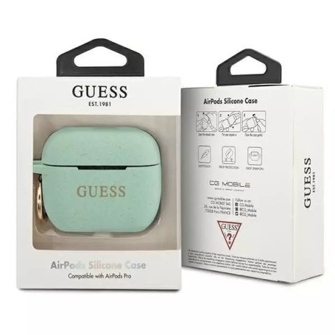 Guess Guess GUACAPSILGLGN AirPods Pro cover zielony/green Silicone Glitter Guess Guess GUACAPSILGLGN AirPods Pro cover zielony/green Silicone Glitter