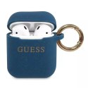 Guess Guess GUACCSILGLBL AirPods cover niebieski/blue Silicone Glitter