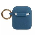 Guess Guess GUACCSILGLBL AirPods cover niebieski/blue Silicone Glitter
