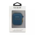 Guess Guess GUACCSILGLBL AirPods cover niebieski/blue Silicone Glitter