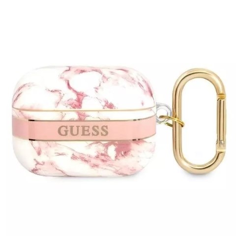 Guess Guess GUAPHCHMAP AirPods Pro cover różowy/pink Marble Strap Collection Guess Guess GUAPHCHMAP AirPods Pro cover różowy/pink Marble Strap Collection