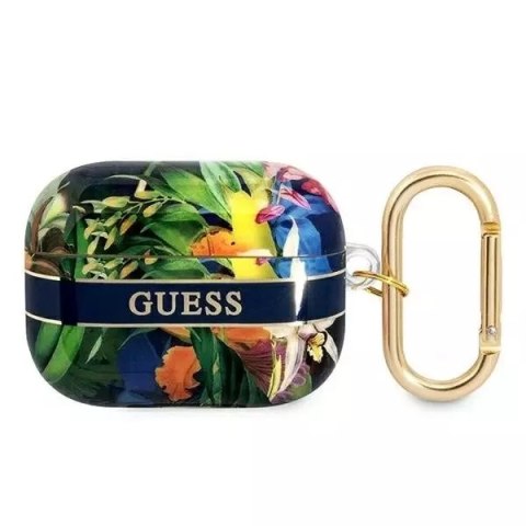 Guess Guess GUAPHHFLB AirPods Pro cover niebieski/blue Flower Strap Collection Guess Guess GUAPHHFLB AirPods Pro cover niebieski/blue Flower Strap Collection