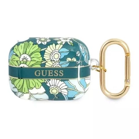 Guess Guess GUAPHHFLN AirPods Pro cover zielony/green Flower Strap Collection Guess Guess GUAPHHFLN AirPods Pro cover zielony/green Flower Strap Collection