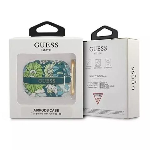 Guess Guess GUAPHHFLN AirPods Pro cover zielony/green Flower Strap Collection Guess Guess GUAPHHFLN AirPods Pro cover zielony/green Flower Strap Collection