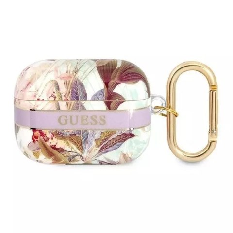 Guess Guess GUAPHHFLU AirPods Pro cover fioletowy/purple Flower Strap Collection Guess Guess GUAPHHFLU AirPods Pro cover fioletowy/purple Flower Strap Collection