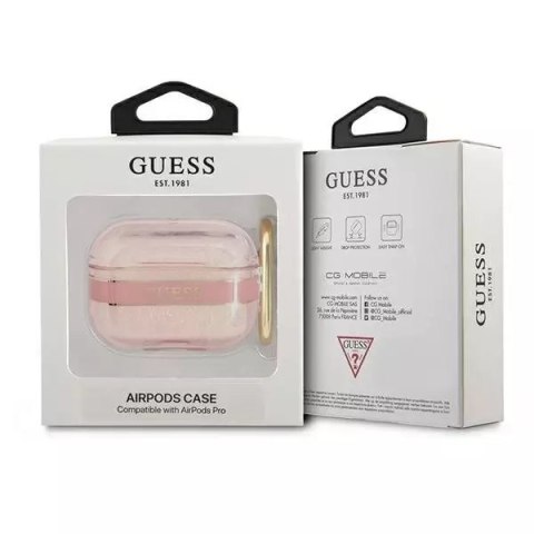 Guess Guess GUAPHHTSP AirPods Pro cover różowy/pink Strap Collection Guess Guess GUAPHHTSP AirPods Pro cover różowy/pink Strap Collection