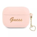 Guess Guess GUAPLSCHSP AirPods Pro cover różowy/pink Silicone Charm Collection