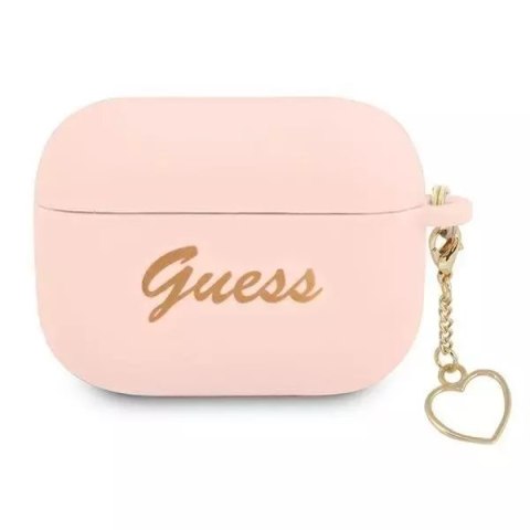 Guess Guess GUAPLSCHSP AirPods Pro cover różowy/pink Silicone Charm Collection Guess Guess GUAPLSCHSP AirPods Pro cover różowy/pink Silicone Charm Collection