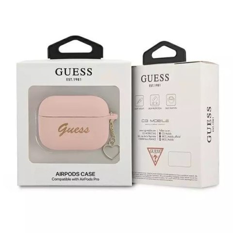 Guess Guess GUAPLSCHSP AirPods Pro cover różowy/pink Silicone Charm Collection Guess Guess GUAPLSCHSP AirPods Pro cover różowy/pink Silicone Charm Collection