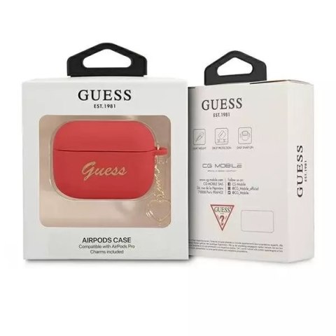 Guess Guess GUAPLSCHSR AirPods Pro cover czerwony/red Silicone Charm Heart Collection Guess Guess GUAPLSCHSR AirPods Pro cover czerwony/red Silicone Charm Heart Collection