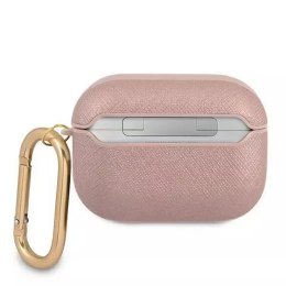 Guess Guess GUAPSASMP AirPods Pro cover różowy/pink Saffiano Script Metal Collection