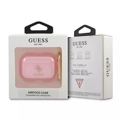 Guess Guess GUAPUCG4GP AirPods Pro cover różowy/pink Glitter Collection Guess Guess GUAPUCG4GP AirPods Pro cover różowy/pink Glitter Collection