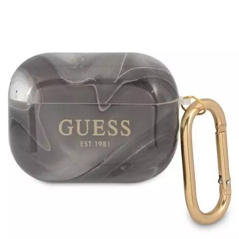 Guess Guess GUAPUNMK AirPods Pro cover czarny/black Marble Collection Guess Guess GUAPUNMK AirPods Pro cover czarny/black Marble Collection