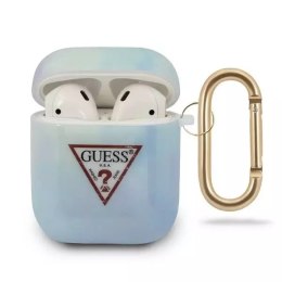 Guess Guess GUACA2TPUMCGC02 AirPods cover niebieski/blue Tie & Dye Collection