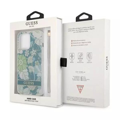 Guess Guess GUHCP13XHFLSN iPhone 13 Pro Max 6,7" zielony/green hardcase Flower Strap Guess Guess GUHCP13XHFLSN iPhone 13 Pro Max 6,7" zielony/green hardcase Flower Strap