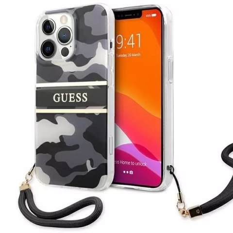 Guess Guess GUHCP13XKCABBK iPhone 13 Pro Max 6,7" czarny/black hardcase Camo Strap Collection Guess Guess GUHCP13XKCABBK iPhone 13 Pro Max 6,7" czarny/black hardcase Camo Strap Collection