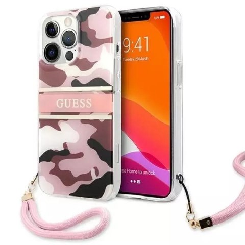 Guess Guess GUHCP13XKCABPI iPhone 13 Pro Max 6,7" różowy/pink hardcase Camo Strap Collection Guess Guess GUHCP13XKCABPI iPhone 13 Pro Max 6,7" różowy/pink hardcase Camo Strap Collection