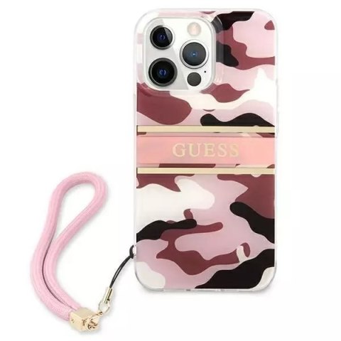 Guess Guess GUHCP13XKCABPI iPhone 13 Pro Max 6,7" różowy/pink hardcase Camo Strap Collection Guess Guess GUHCP13XKCABPI iPhone 13 Pro Max 6,7" różowy/pink hardcase Camo Strap Collection