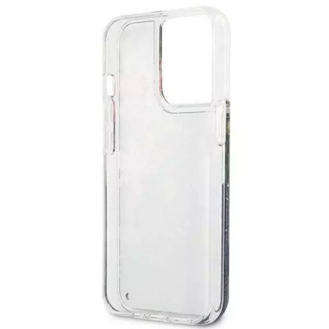 Guess Guess GUHCP13XLFLSB iPhone 13 Pro Max 6,7" niebieski/blue hardcase Flower Liquid Glitter Guess Guess GUHCP13XLFLSB iPhone 13 Pro Max 6,7" niebieski/blue hardcase Flower Liquid Glitter