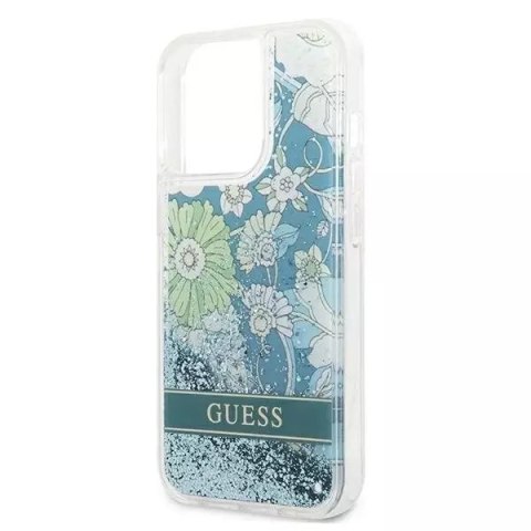 Guess Guess GUHCP13XLFLSN iPhone 13 Pro Max 6,7" zielony/green hardcase Flower Liquid Glitter Guess Guess GUHCP13XLFLSN iPhone 13 Pro Max 6,7" zielony/green hardcase Flower Liquid Glitter