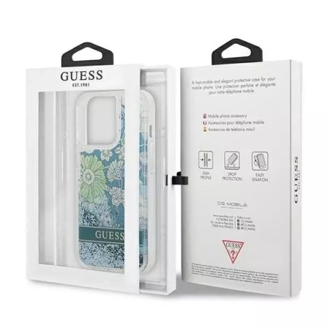 Guess Guess GUHCP13XLFLSN iPhone 13 Pro Max 6,7" zielony/green hardcase Flower Liquid Glitter Guess Guess GUHCP13XLFLSN iPhone 13 Pro Max 6,7" zielony/green hardcase Flower Liquid Glitter