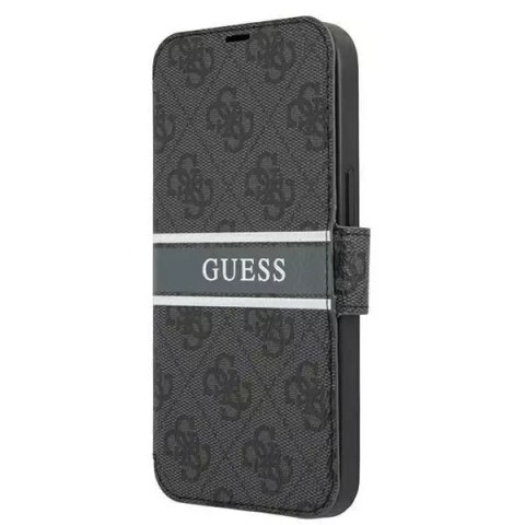 Guess Guess GUBKP13S4GDGR iPhone 13 mini 5,4" szary/grey book 4G Stripe Guess Guess GUBKP13S4GDGR iPhone 13 mini 5,4" szary/grey book 4G Stripe