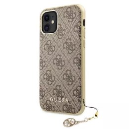 Guess Guess GUHCN61GF4GBR iPhone 11 brown /brązowy hard case 4G Charms Collection