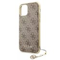 Guess Guess GUHCN61GF4GBR iPhone 11 brown /brązowy hard case 4G Charms Collection